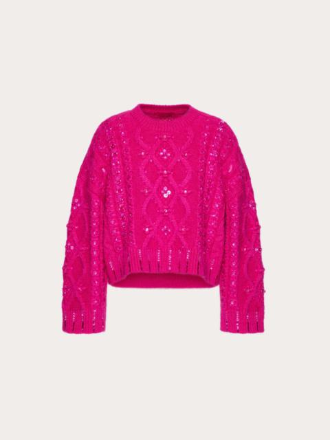 Valentino EMBROIDERED MOHAIR WOOL JUMPER