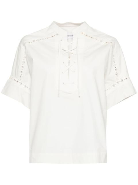 Yves Salomon openwork short-sleeve shirt