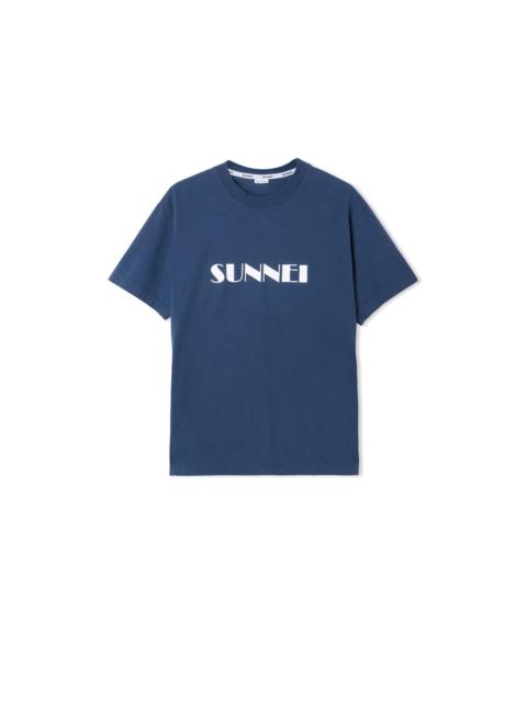 BLUE T-SHIRT WITH LOGO
