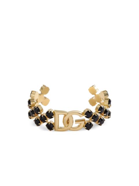 Dolce & Gabbana DG logo black-stone bracelet