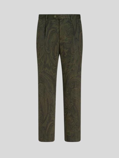 Etro PAISLEY COTTON JACQUARD TROUSERS