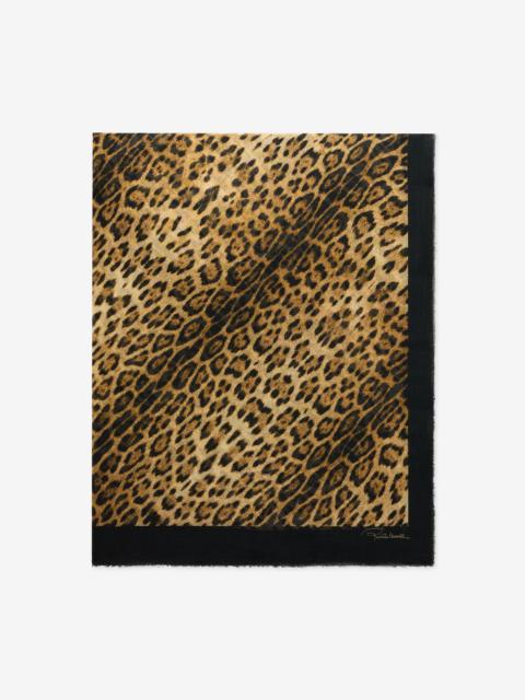 Roberto Cavalli Jaguar Print Modal Cashmere Scarf