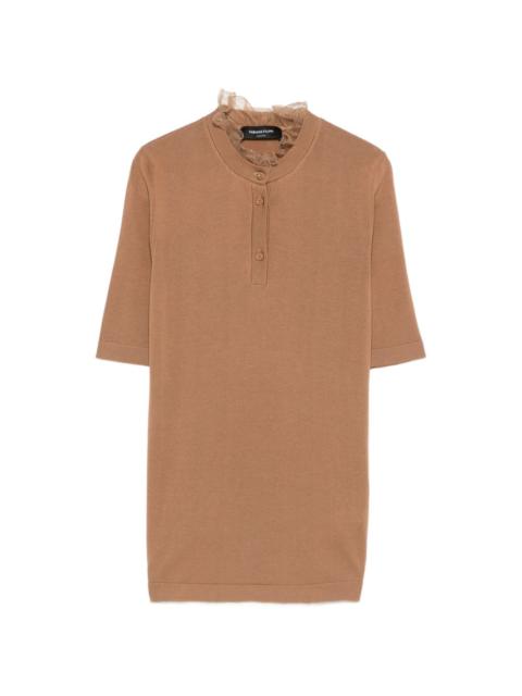 FABIANA FILIPPI ruffled buttoned T-shirt