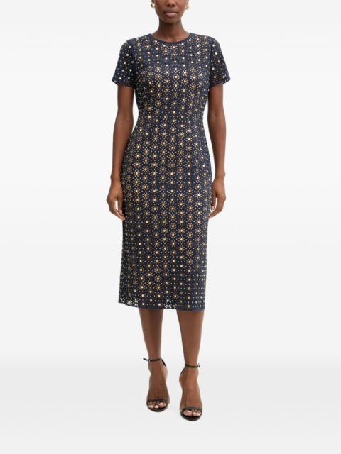 MICHAEL KORS laser-cut mirror scuba midi dress