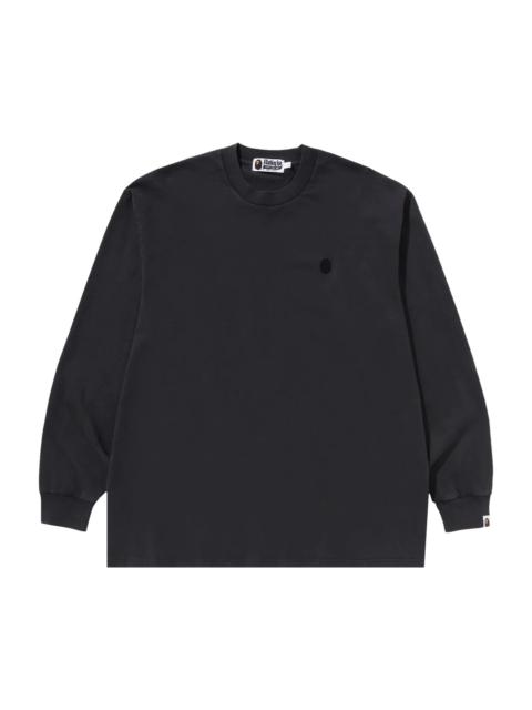 BAPE Ape Head One Point Garment Dyed Long-Sleeve Tee 'Black'