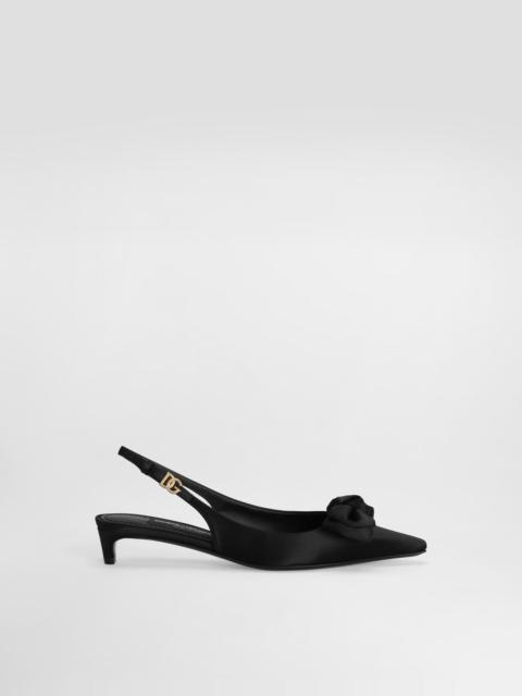 Dolce & Gabbana Satin slingbacks with bow detail