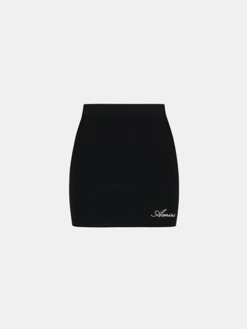 AMIRI WOMEN'S SCRIPT RIB KNIT MINI SKIRT