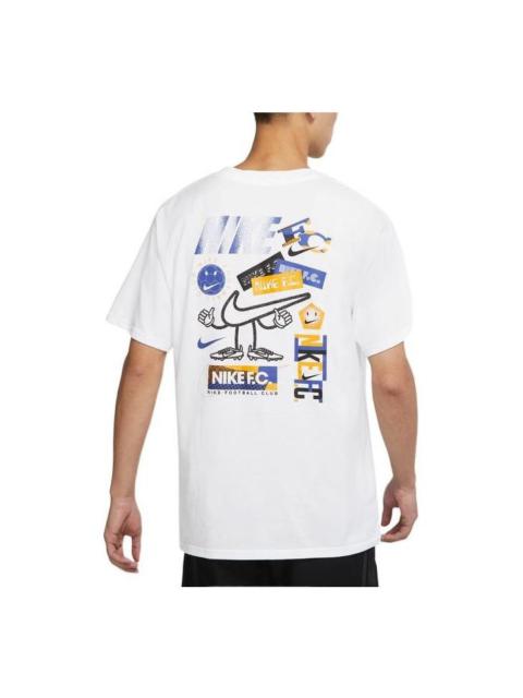 Nike Men's Nike Front And Back Printing Round Neck Short Sleeve Soccer/Football White T-Shirt DH7463-100