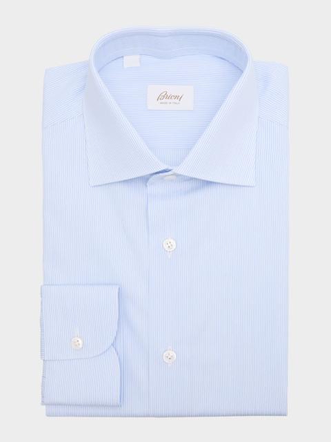 Brioni Men's Cotton Narrow Stripe Dress Shirt