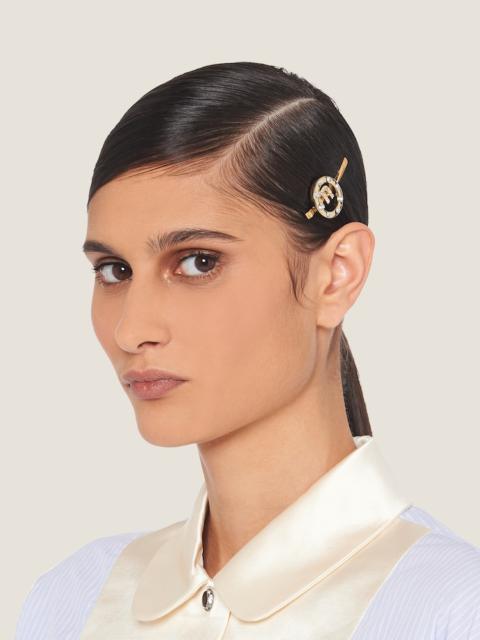 Miu Miu Plexiglas and metal hair clip
