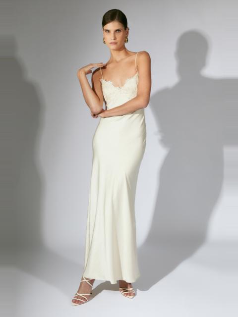 BARDOT Elisan Lace Satin Maxi Dress In Ivory