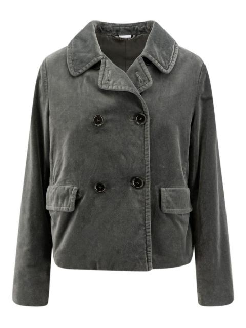 double-breasted cotton blazer