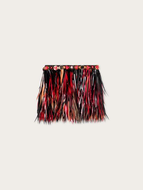 PUCCI EMBROIDERED SKIRT WITH JEWELED BELT
