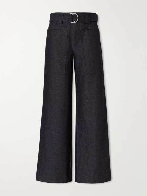 Proenza Schouler Lina Belted Stretch-cotton Twill Wide-leg Pants