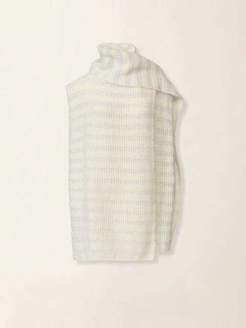 FABIANA FILIPPI Platinum and mohair vest with scarf and sequin stripes