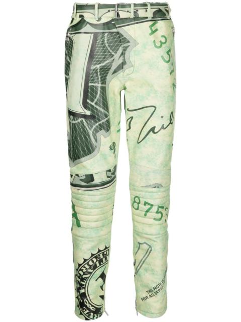Moschino leather straight-leg trousers