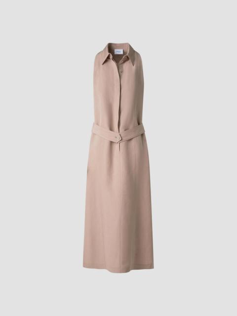 AKRIS Women's Linen-Blend Belted Midi-Shirtdress - Beige