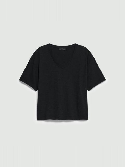 Relaxed V-Neck Tee in Cotton