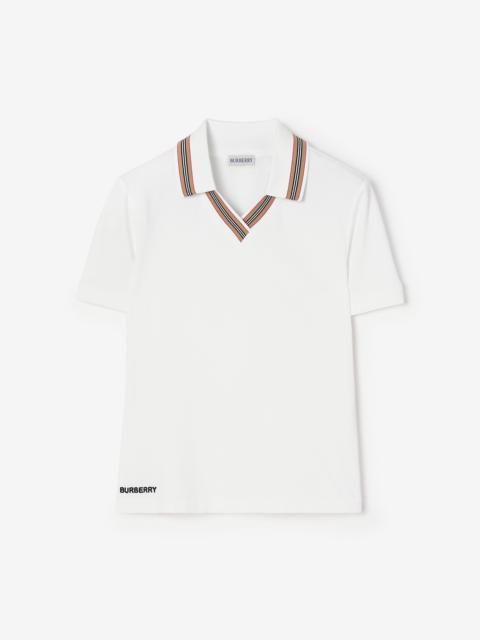 Burberry Icon Stripe Stretch Cotton Polo Shirt