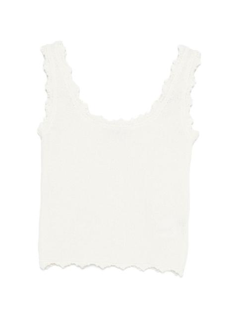 LOW CLASSIC scalloped-trim sleeveless top