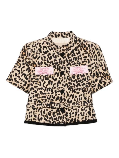 Valentino Animalier bow-detail cropped jacket
