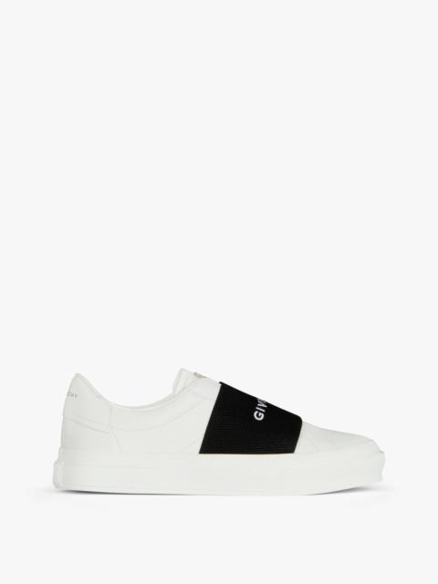CITY SPORT SNEAKERS IN LEATHER WITH GIVENCHY STRAP