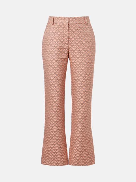 La DoubleJ 24/7 floral jacquard flared pants
