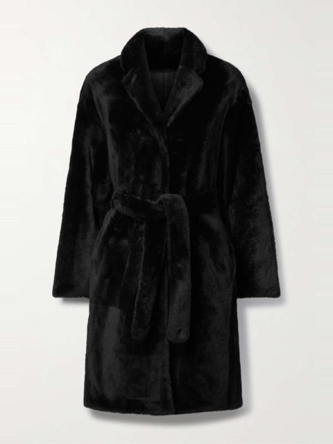 Yves Salomon Reversible belted leopard-print shearling coat