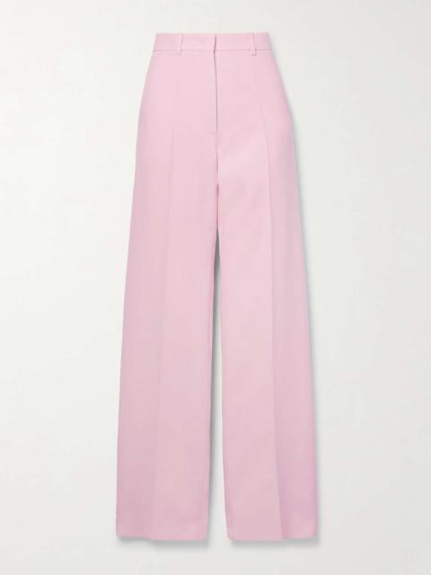 Wool and silk-blend crepe straight-leg pants