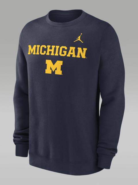 Jordan Michigan Wolverines Primetime Primary Stack Men's Jordan College Pullover Crew
