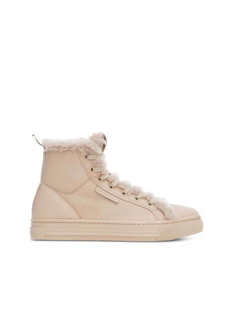 Gianvito Rossi shearling leather lace-up boots