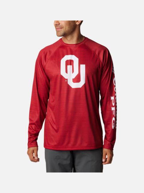 Columbia Men's Collegiate PFG Terminal Tackle Heather Long Sleeve Shirt - Oklahoma