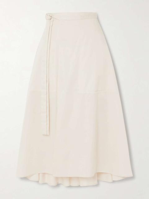 Alix cotton midi wrap skirt
