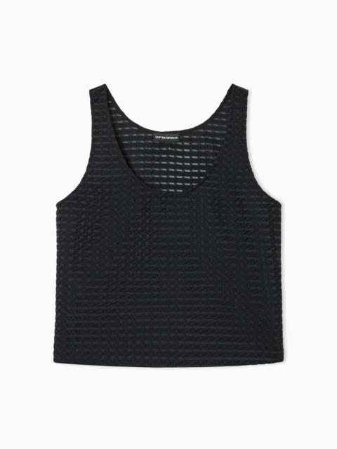 EMPORIO ARMANI 3D PADDED VICHY JACQUARD TOP