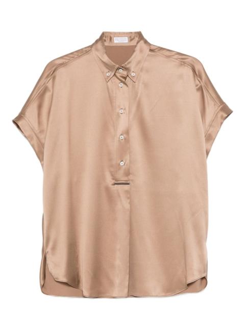 buttoned silk top