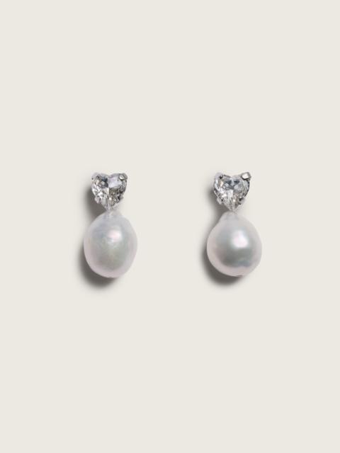 Simone Rocha Pearl Heart Crystal Stud Earrings