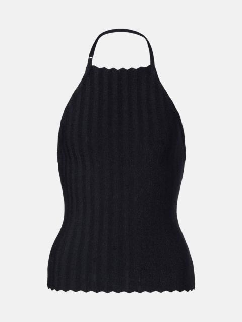 JACQUEMUS Tablier knitted halterneck top