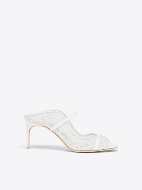 MALONE SOULIERS Noah 70  White Lace Heeled Sandals