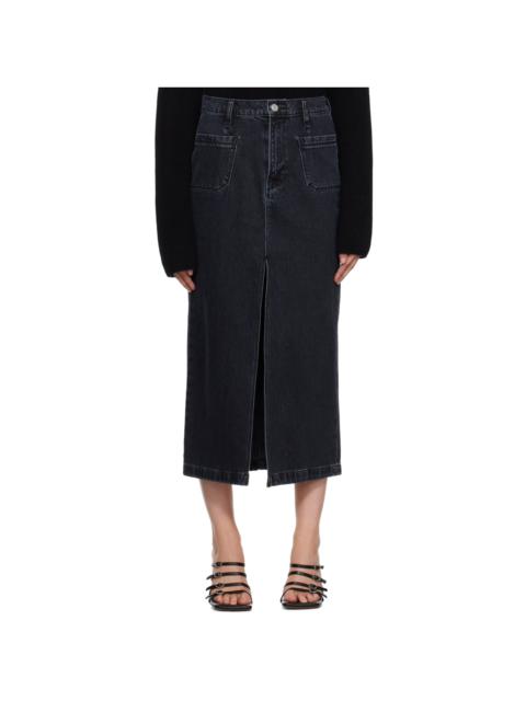Black 'Le Bardot' Denim Maxi Skirt