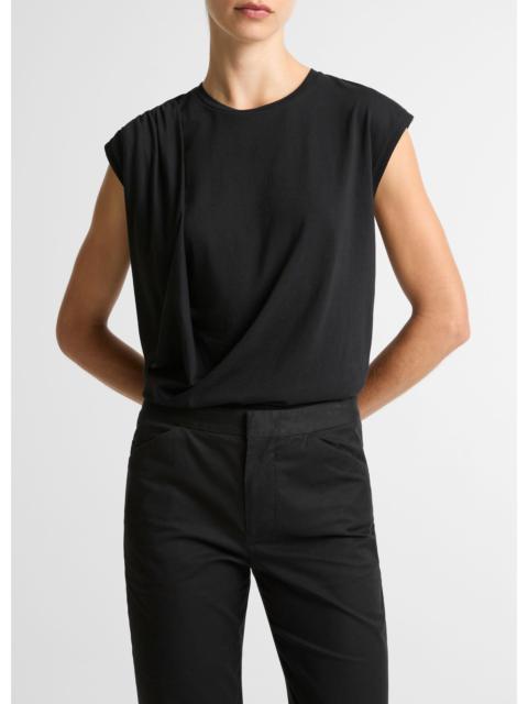Vince Pima Cotton-Blend Draped Relaxed Top