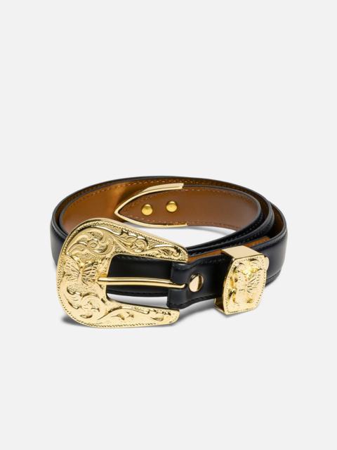 NEEDLES PAPILLON WESTERN TIP BELT - STEER LEATHER