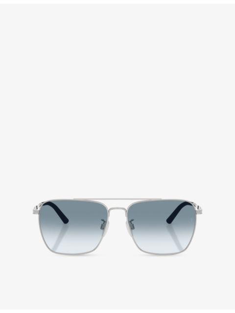 Oliver Peoples OV1362S Square-Frame Metal Sunglasses