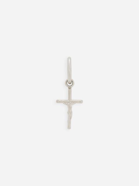 Single Creole earring with cross pendant