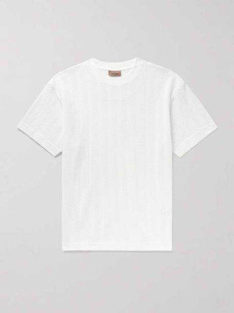 Jacquard-Knit Cotton-Blend T-Shirt