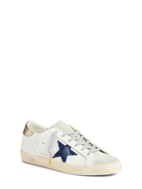 Super-Star Low Top Sneaker in White/Blue