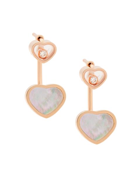 Chopard Women's Happy Hearts 18K Rose Gold, Diamond & Mother-of-Pearl Earrings - Rose Gold