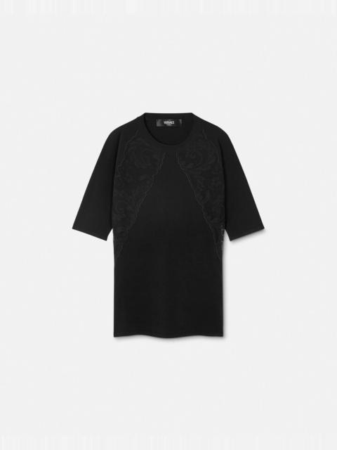 VERSACE Barocco Lace Knit T-Shirt