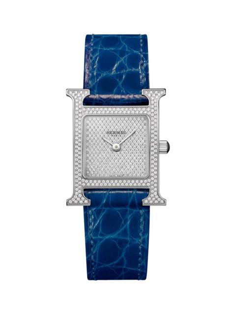 Hermès Women's Heure H Stainless Steel, 0.41 TCW Diamond & Alligator Strap Watch/21MM - Steel