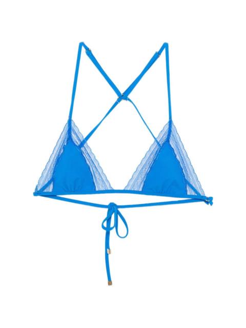 KIKI DE MONTPARNASSE lace-inset bikini top