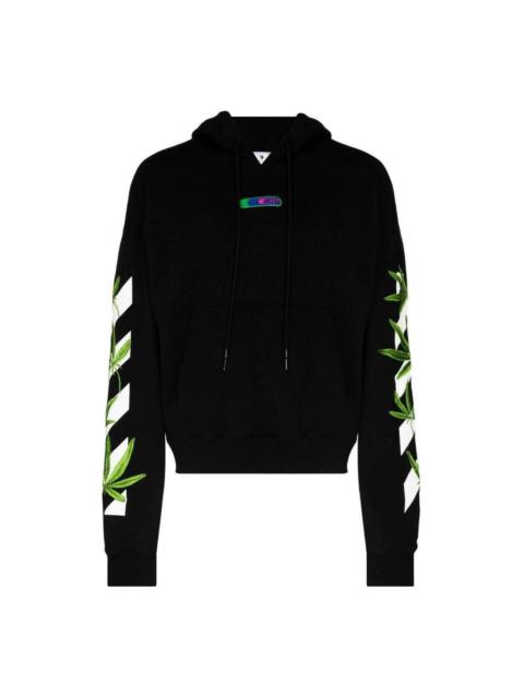 Off-White Weed Arrows Oversized Hoodie 'Black White Green' OMBB037S22FLE0101055